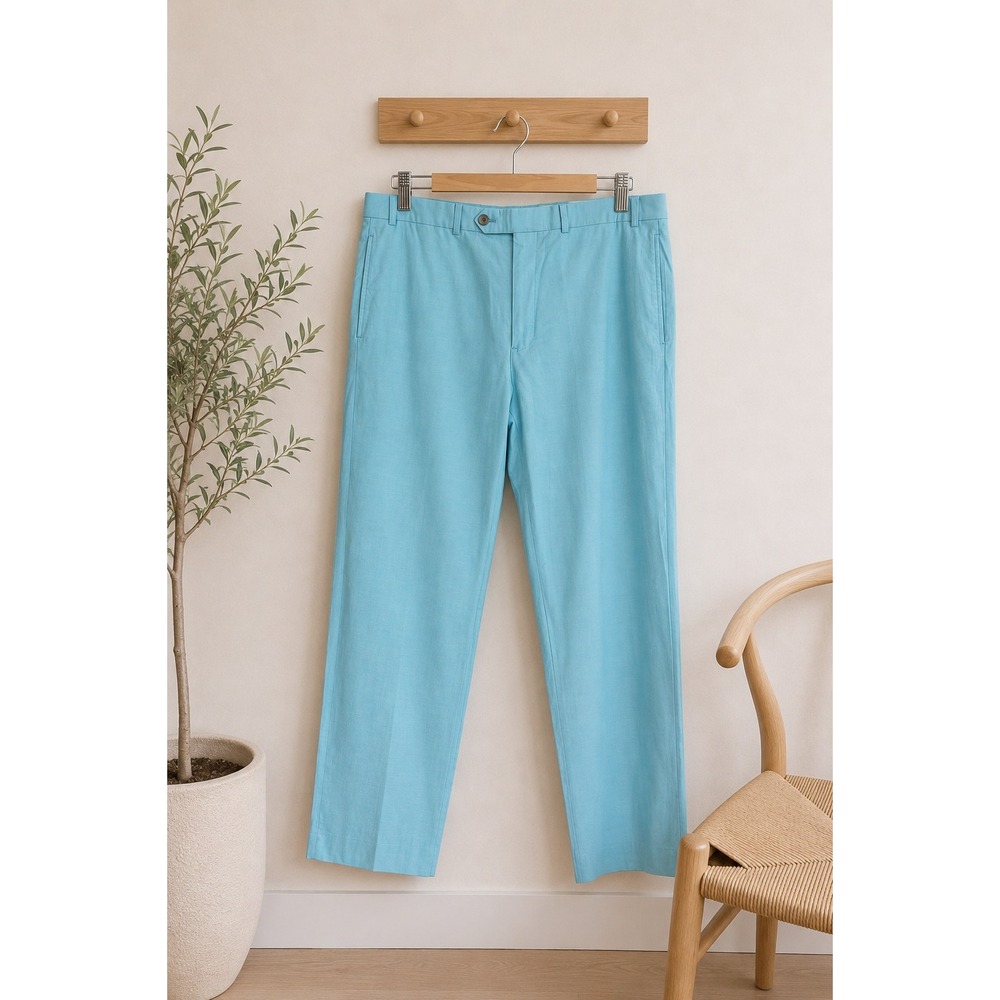 Vintage Brooks Brothers Fitzgerald Fit Blue Chinos Miami Vice Preppy Pants Sz 36